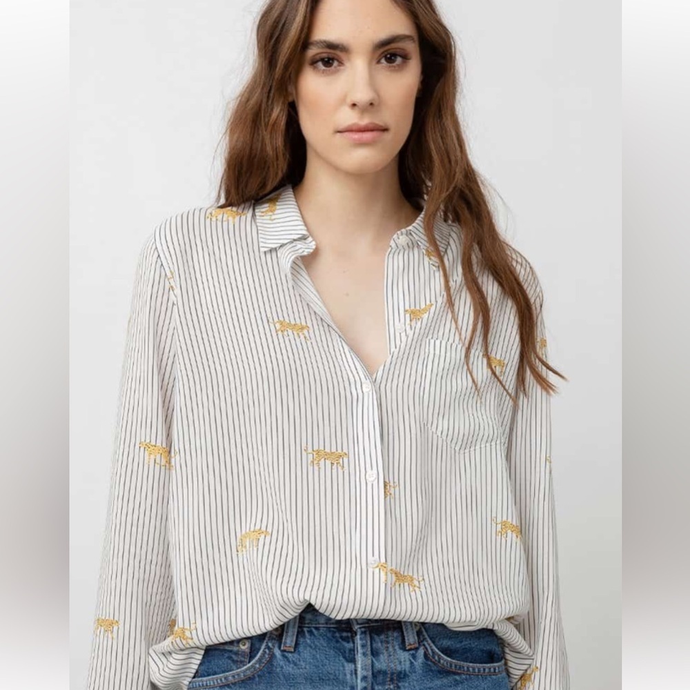 Rails Kathryn Buttondown—striped wild cats